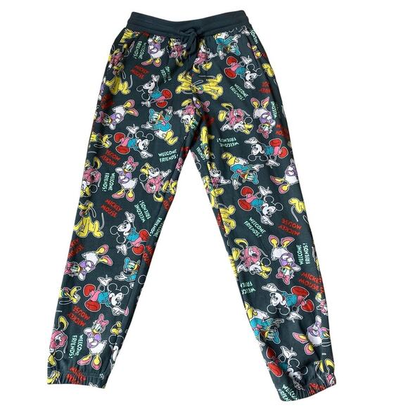 Disney Pants - Disney Mickey and Welcome Friends Sweatpants Women M Gray Loungewear Comfort NEW